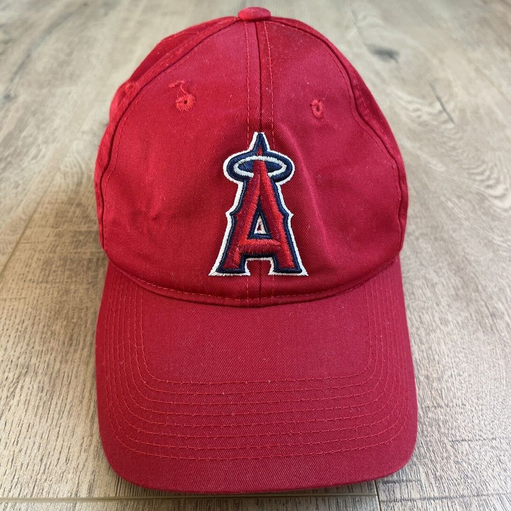 Los Angeles Angels Baseball Hat Cap Red  White Blue Hook and Loop Strap